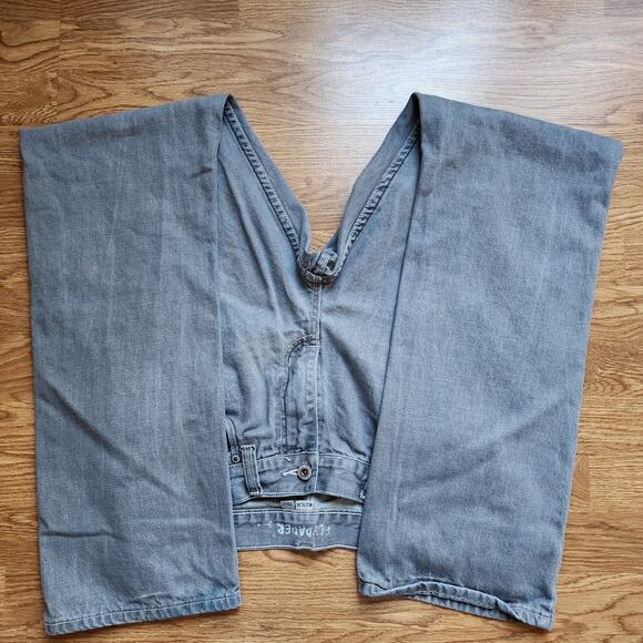 Fly Paper Jeans Mens Size 32x34 Gray Straight Cut Denim Cotton Classic Pockets - Picture 9 of 12